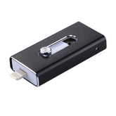 RQW-02 Unidad flash 3 en 1 USB 2.0, 8 pines y micro USB de 16 GB, RQW-02 negra, RQW-02 dorada, RQW-02 azul, RQW-02 roja, RQW-02 plateada
